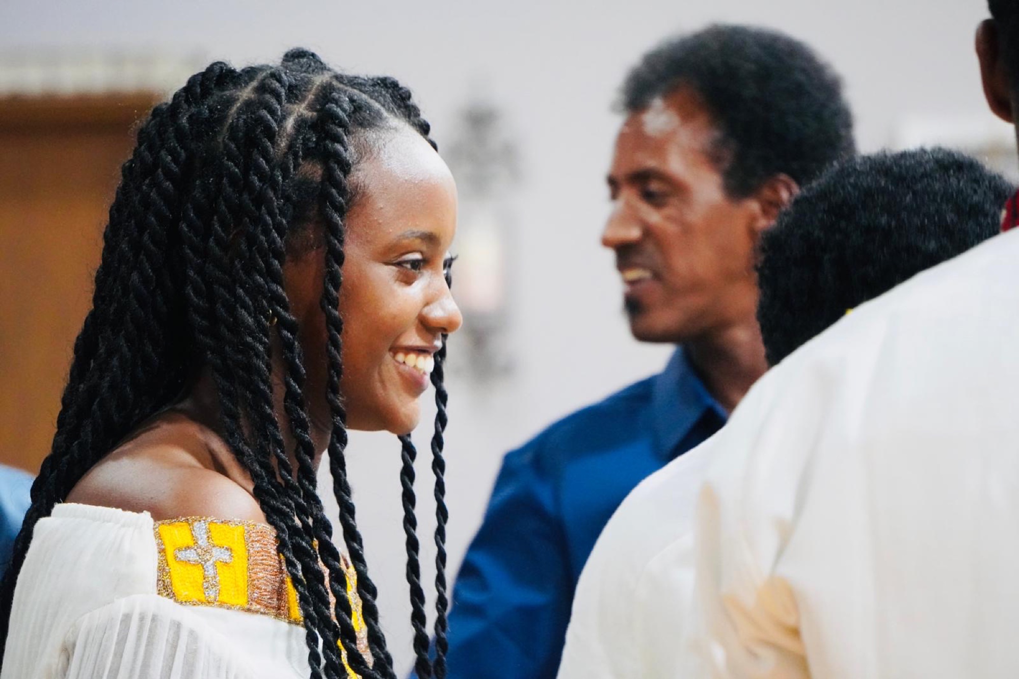 Smiling fellowship moment