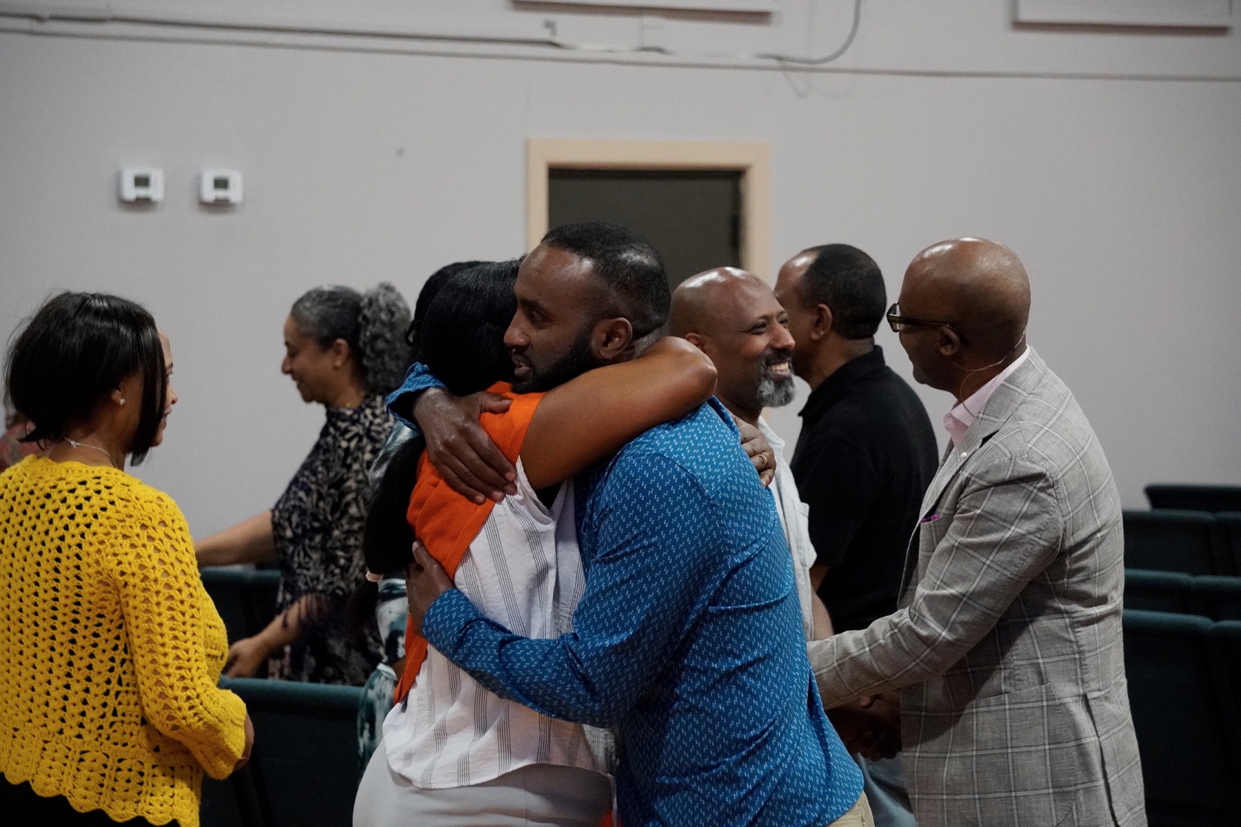 Church family sharing fellowship
