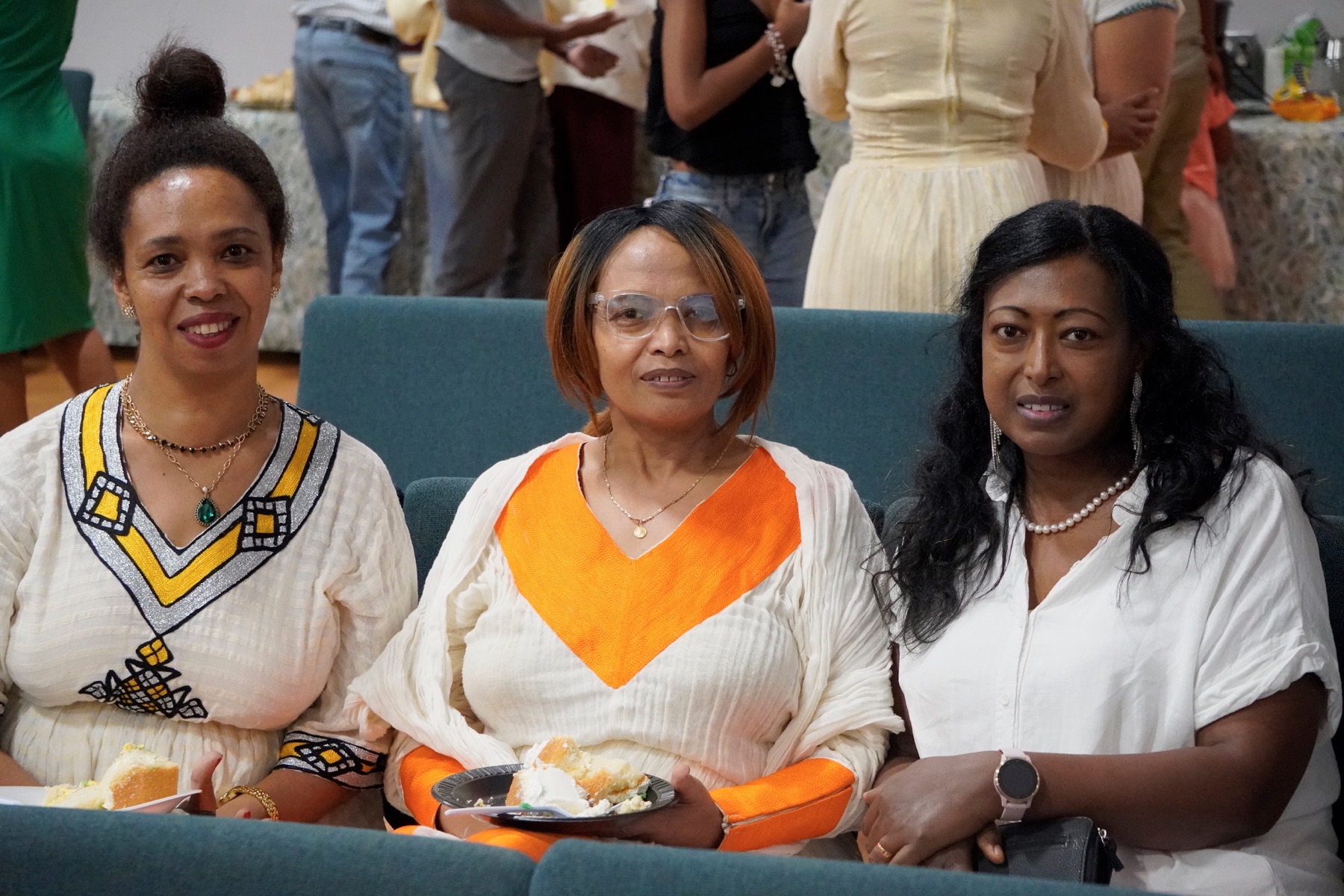Women seated together after service